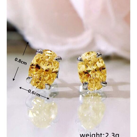 Yellow Canary CZ Earrings - Picture 6 of 7